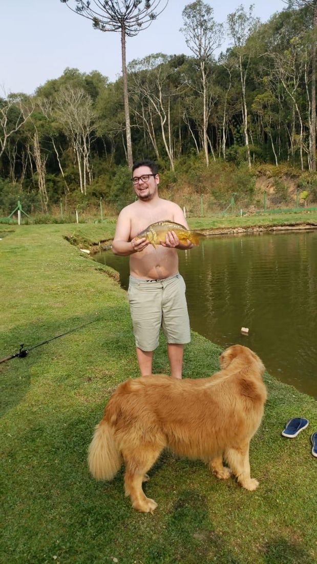 Pescaria com o cachorro